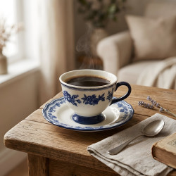 Coffee Cup and Saucer Set - 6 Pcs